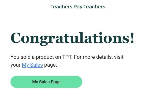 First Sales on TPT